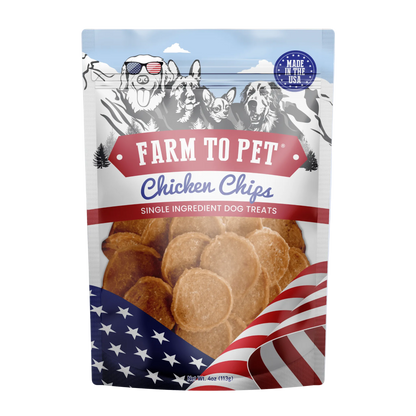 Chicken Chips for Dogs – Single-Ingredient USA-Made Training Treats | 4oz & 12oz