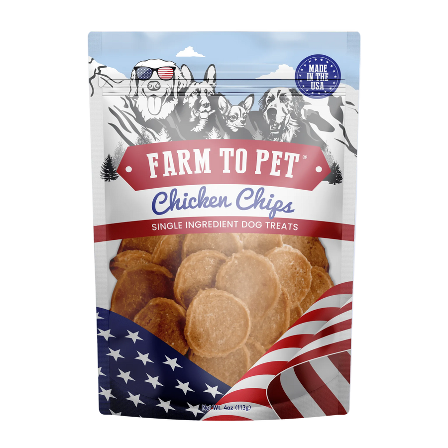 Chicken Chips for Dogs – Single-Ingredient USA-Made Training Treats | 4oz & 12oz