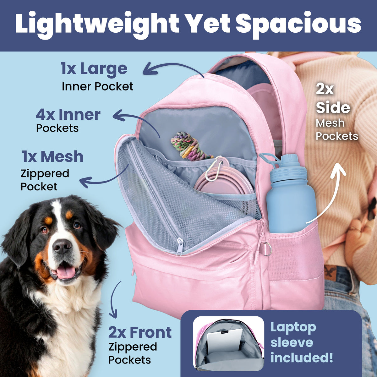 Doggy Bag Backpack travel lifestyle – TSA approved carry-on dog supply backpack at airport