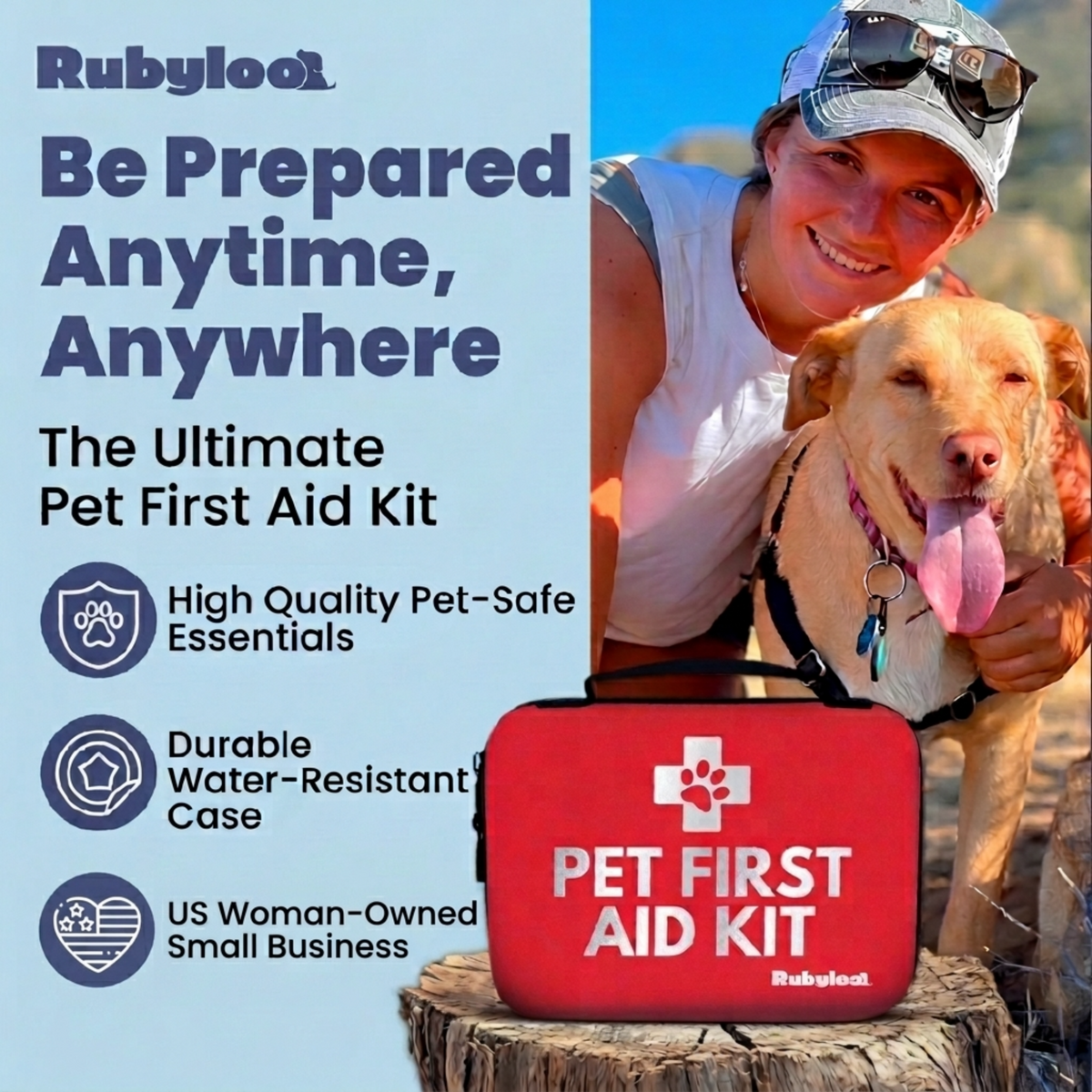 Rubyloo pet first aid kit be prepared graphic – vet approved dog and cat emergency kit