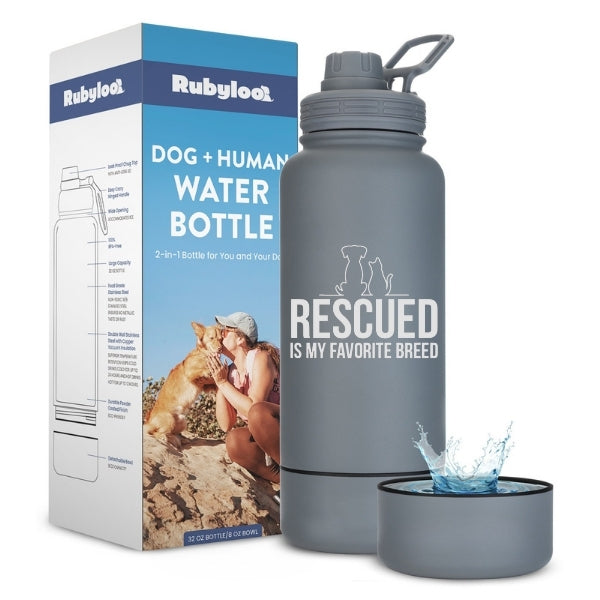 Rubyloo dog and human water bottle – Favorite Breed personalized design