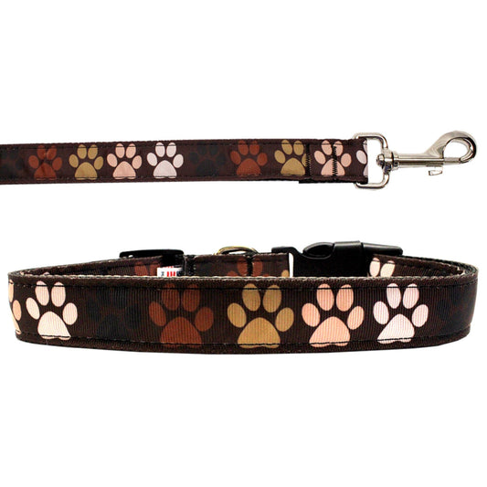 Solidarity Paws patriotic paw print nylon dog collar – handmade in USA by American Leashworks