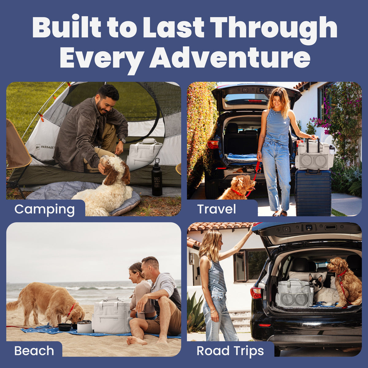 Original Doggy Bag lifestyle – camping, beach, travel, road trip dog supply bag in use