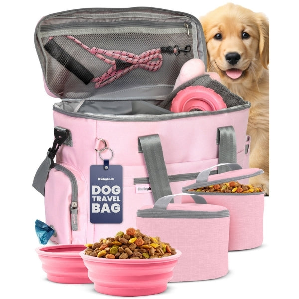 The Original Doggy Bag travel organizer in pink – main product shot