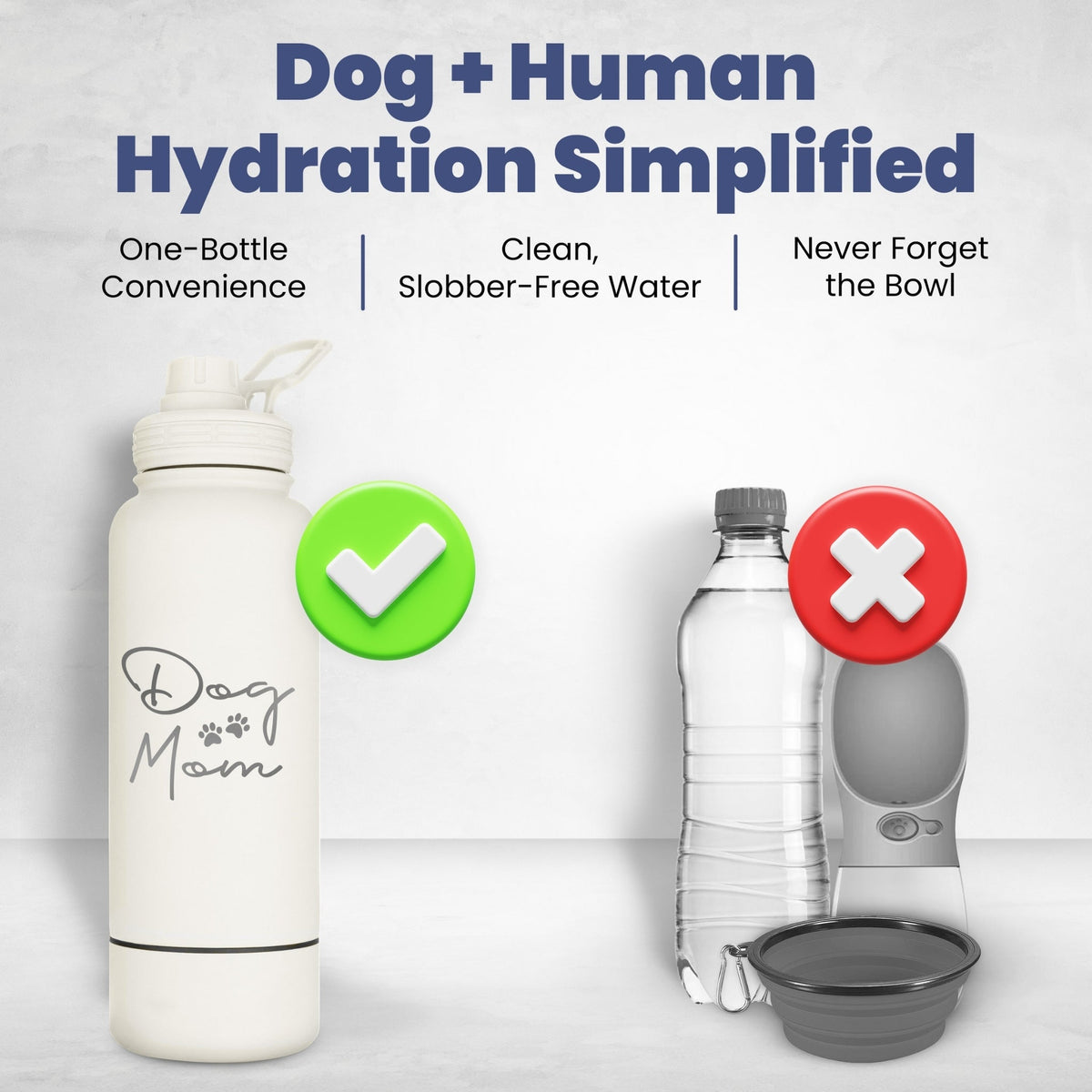 Rubyloo dog water bottle lifestyle – dog mom hiking with dog water bottle