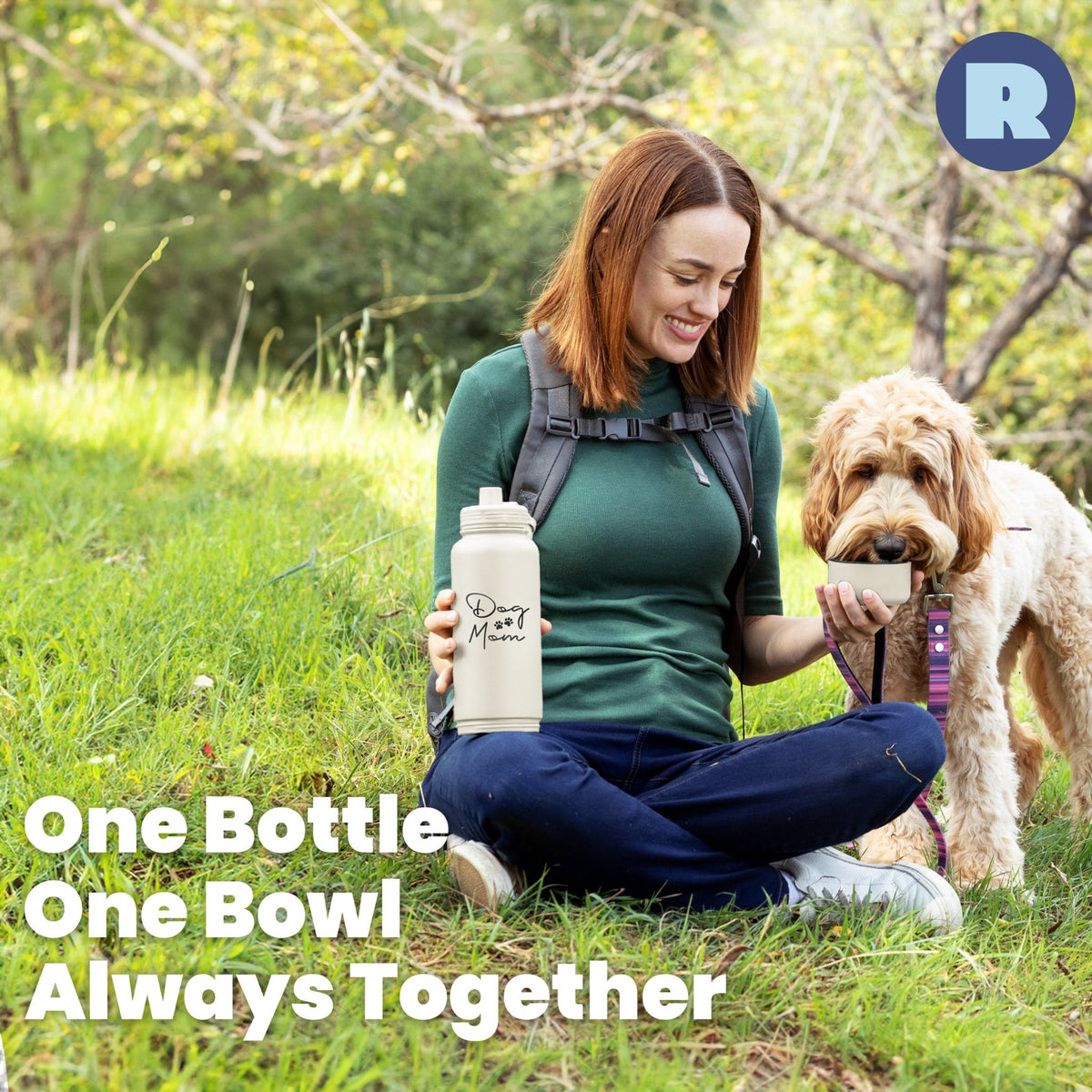 Rubyloo dog water bottle color options – multiple colors for hiking and travel