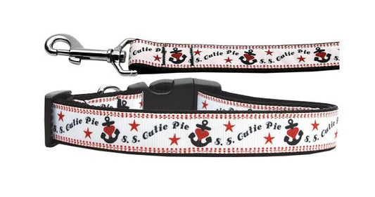 S.S. Cutie Pie nautical nylon dog collar – handmade in USA by American Leashworks