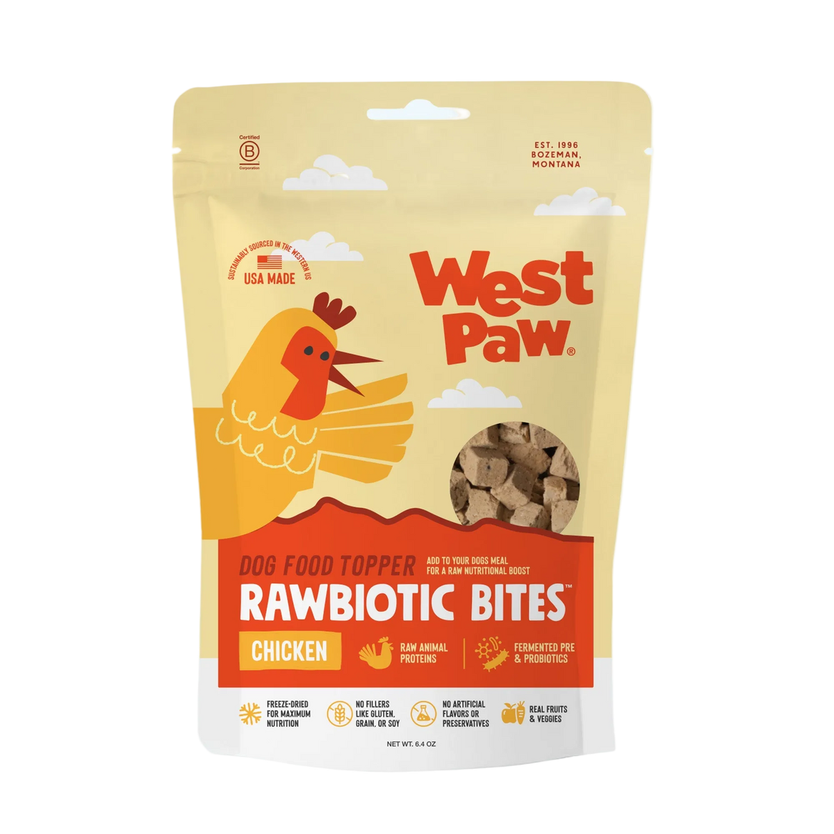 West Paw Chicken Dog Food Topper | Rawbiotic Probiotic Meal Topper for Dogs