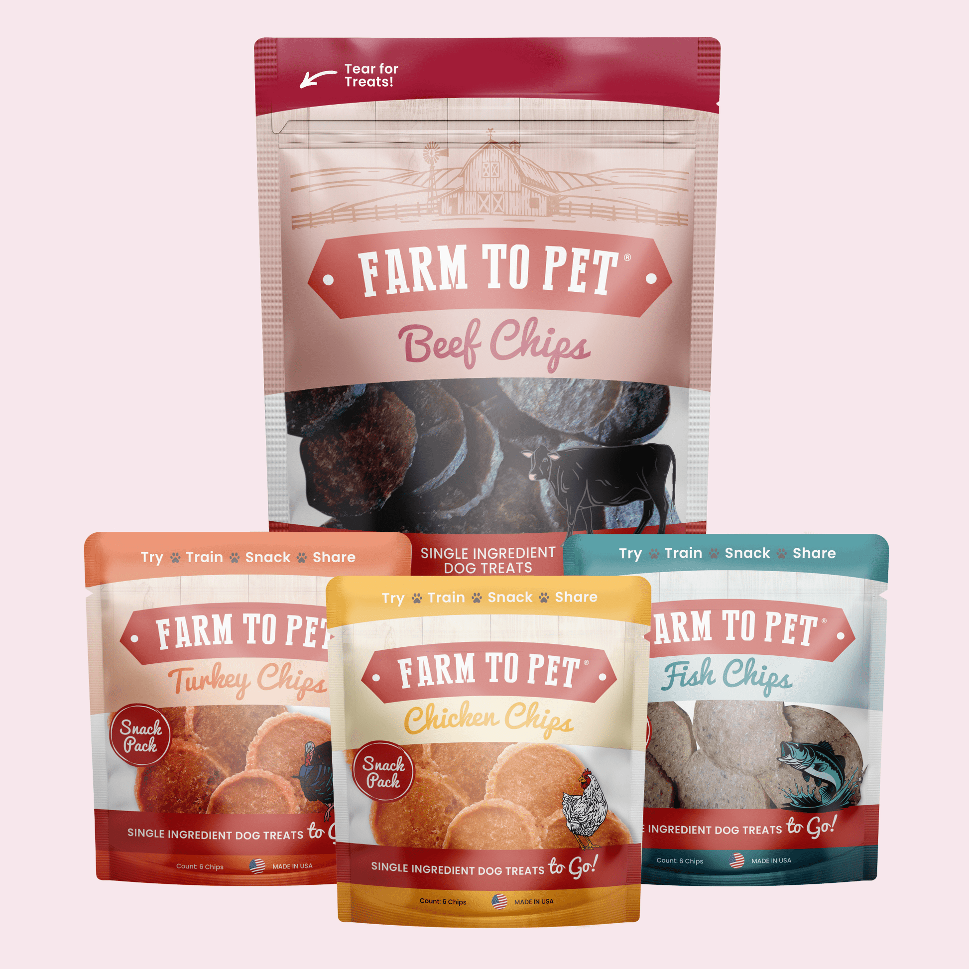 Puppy dog treat starter pack beef single-ingredient training treats front bag