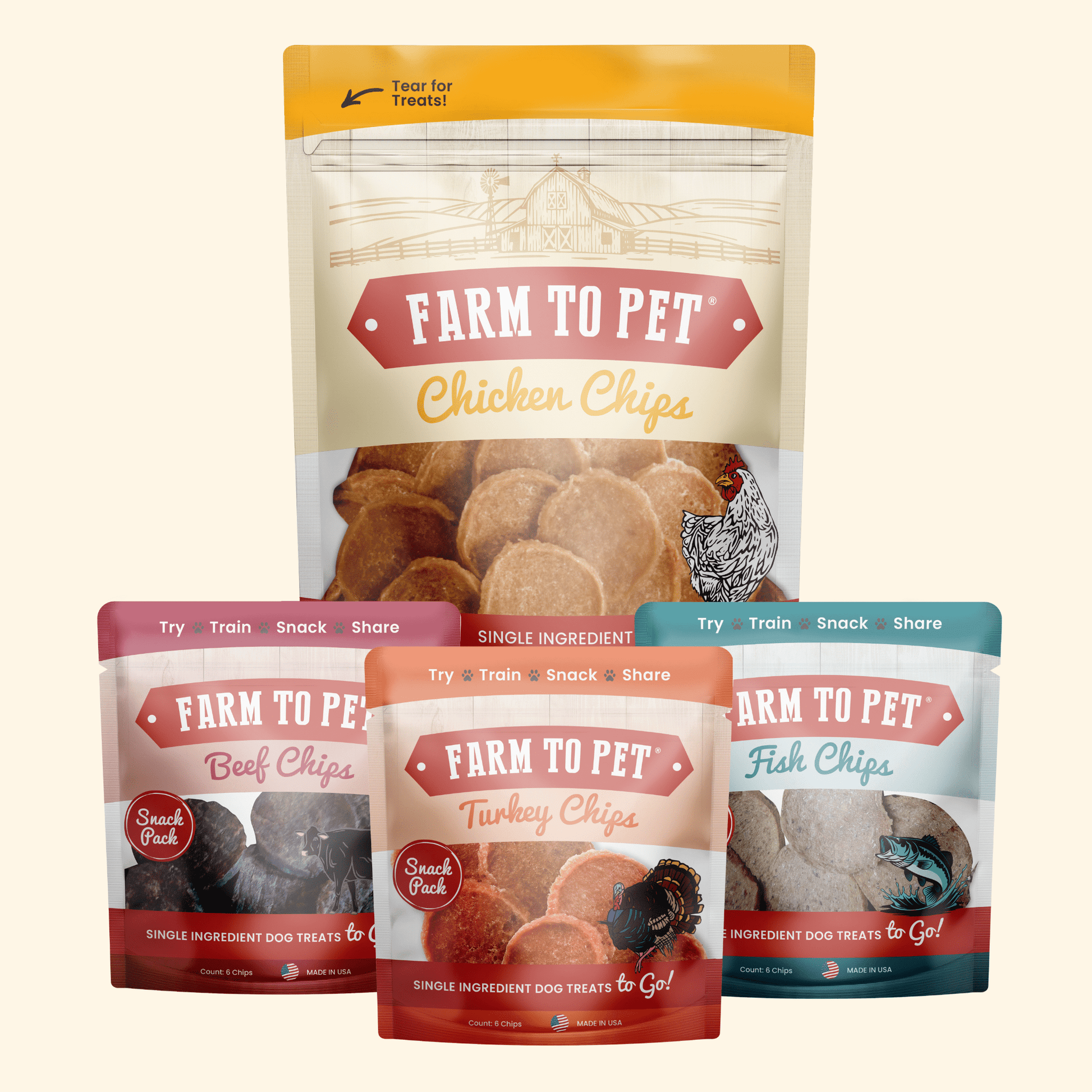 Puppy dog treat starter pack chicken single-ingredient training treats front bag