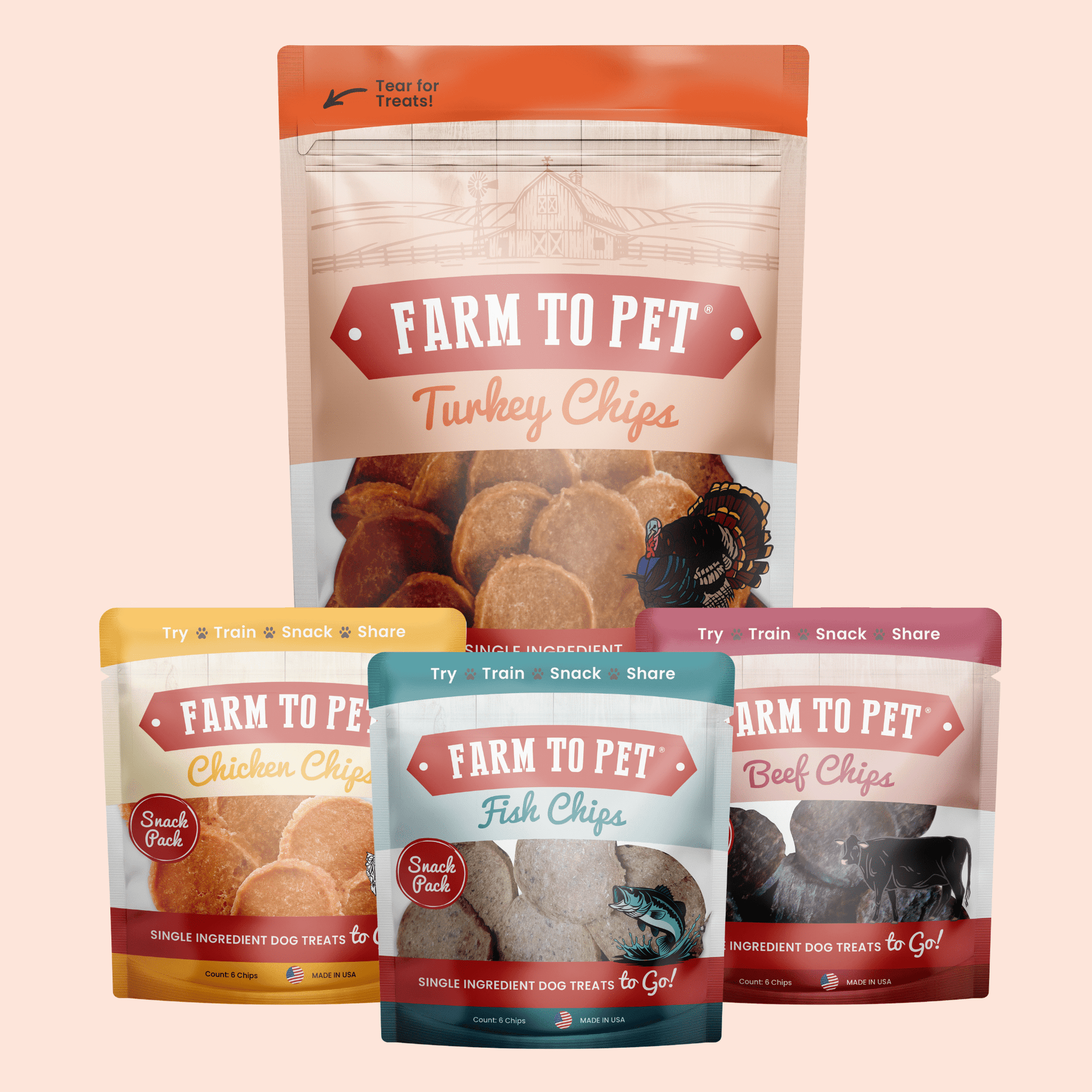 Puppy dog treat starter pack turkey single-ingredient training treats front bag