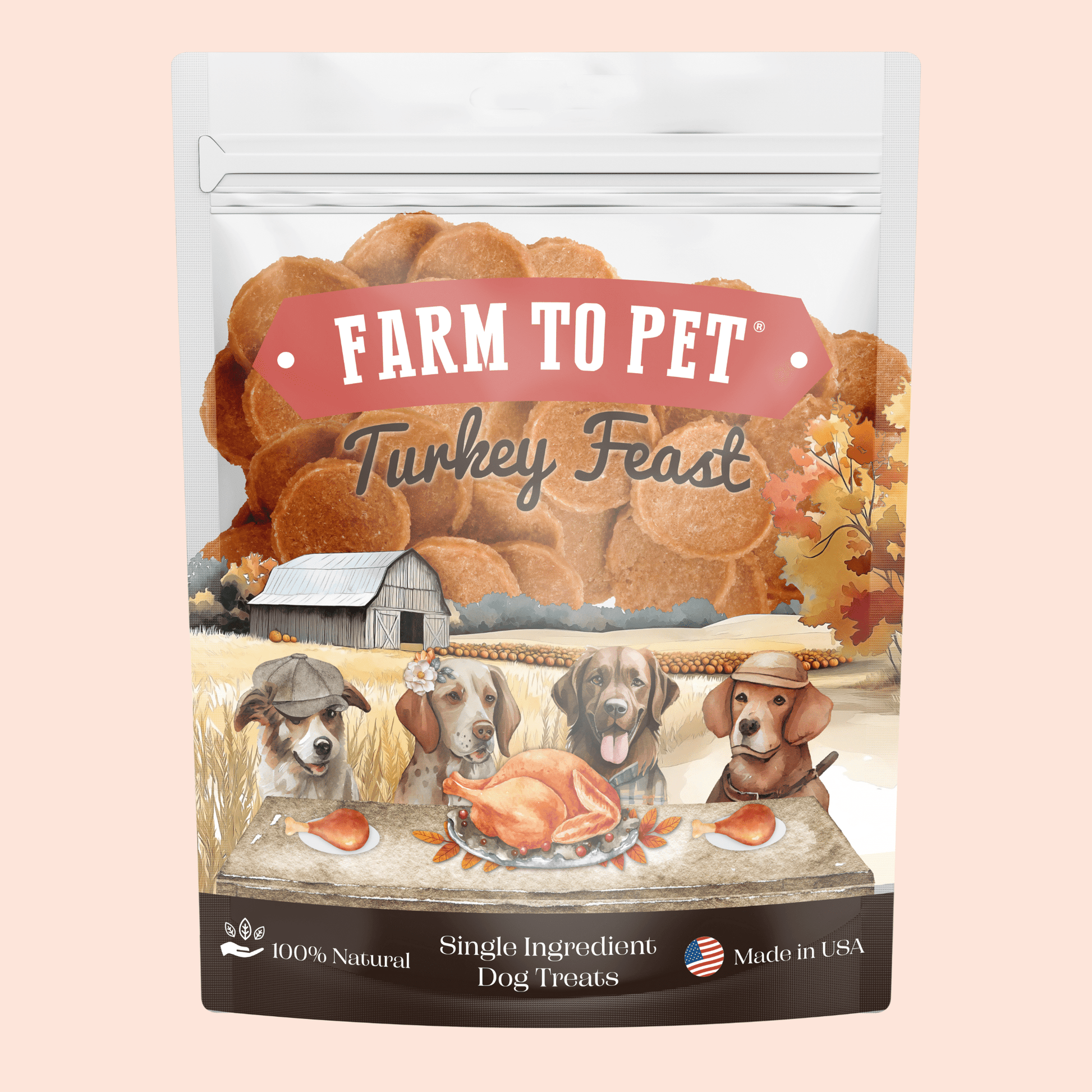 Turkey chips for dogs 12oz value size single-ingredient training treats front bag