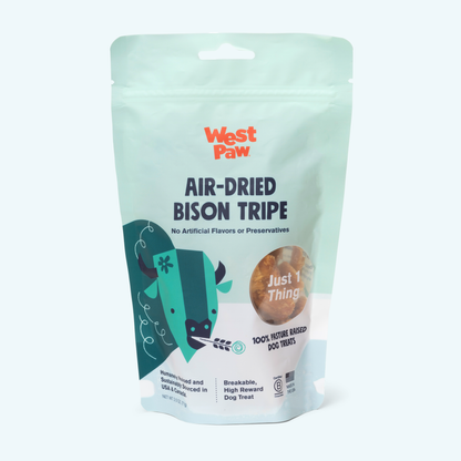 Front of the West Paw Bison Tripe air-dried single-ingredient dog treat bag