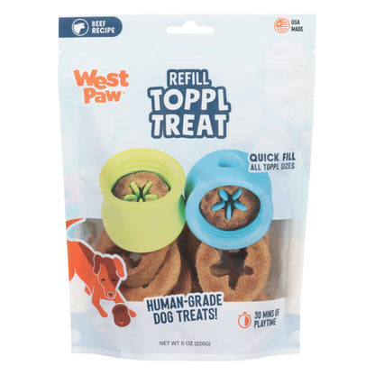 Front of the West Paw Toppl Fill and Fit Treat package
